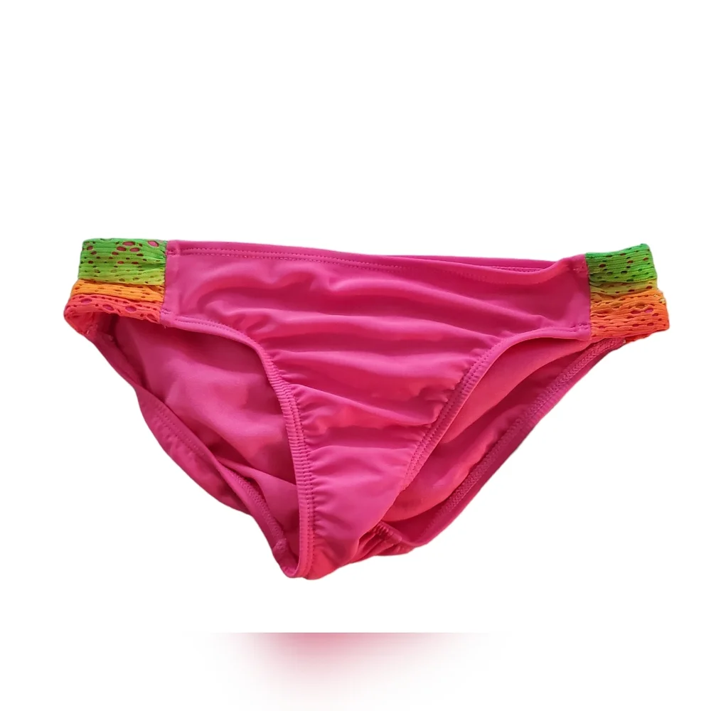 Wonder Nation‎ Girls Bright Colorful Rainbow Colored Mesh Tankini Size L 11/12